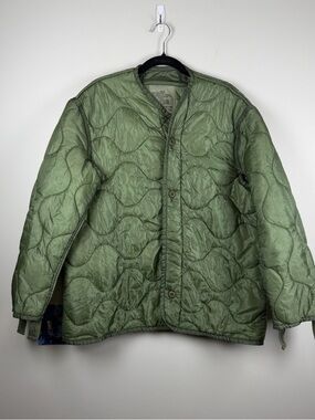 USMC Army Military Green Quilted Coat Liner MEDIUM Cold Weather Tactical Camping
